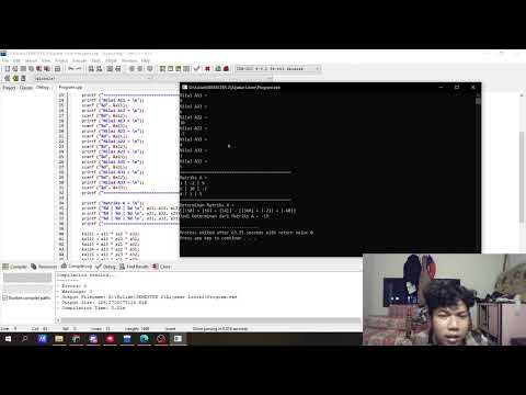 Demonstrasi Program Determinan Matriks, UTS (Aljabar Linier & Matriks, E081)
