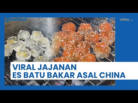 VIRAL Jajajan Es Batu Bakar Asal China, Dipanggang dengan Bumbu dan Saus!