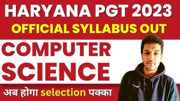 Haryana PGT Official Syllabus Out | PGT Computer Science | Download Now | All Subjects | Kartik