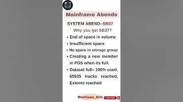 Mainframe - System Abend - SB37 #mainframes #shorts #youtube #learning #tutorial #shorts #abends