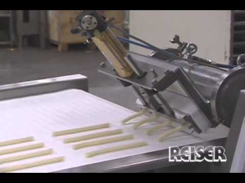 110.16 4up cheese ropes Extrusion de queso en barras - YouTube
