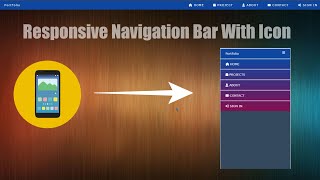 Responsive Navigation Bar With Icons using HTML CSS And jQuery