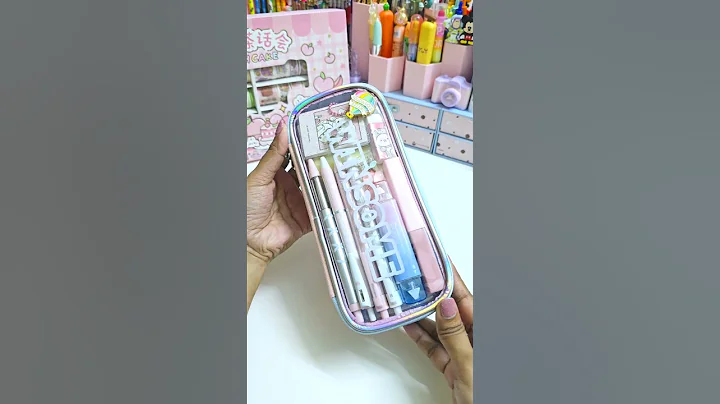 Filling my pencil case with cute stationery ✨️ 💕 #cute #asmr #stationery #shorts #youtubeshorts