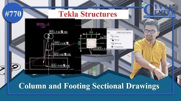 Tekla Structures || How to Create Column and Footing Sections|| Structural Drawing Creation