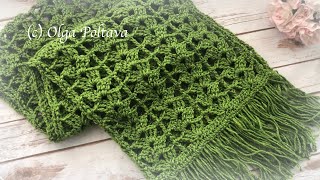How to Crochet Lacy Scarf, Shawl, EASY Pattern, Caron Simply Soft Party Yarn, Crochet Video Tutorial