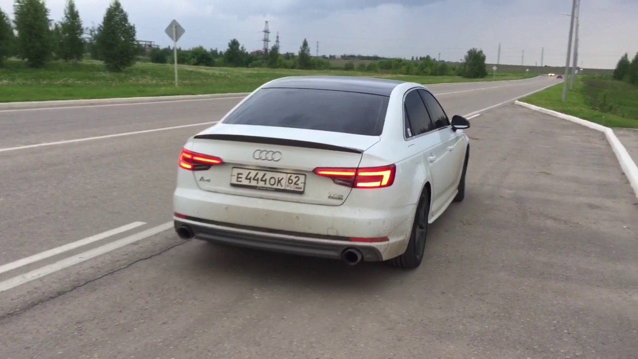 Audi A4 B9 AWE Tuning Exhaust drive sound and lunch control - YouTube