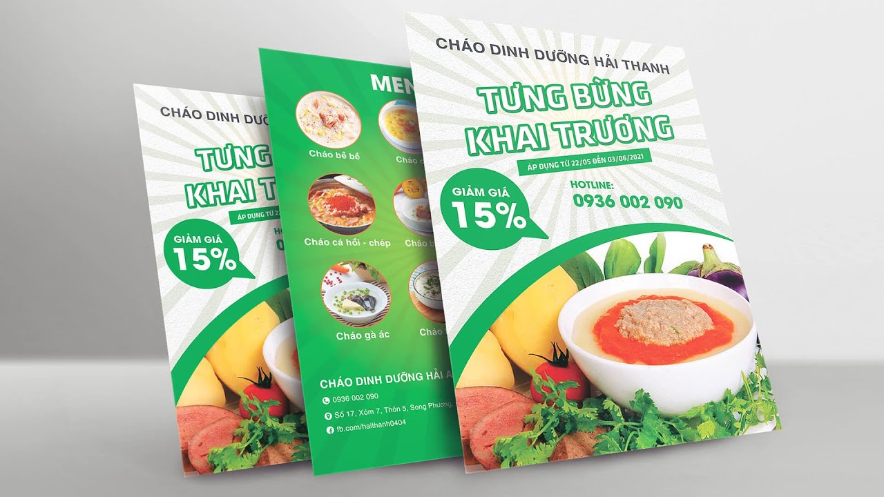Hướng dẫn thiết kế tờ rơi cháo dinh dưỡng bằng Photoshop | Design Dạo ...