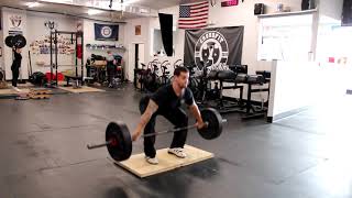 Deficit Snatch Deadlift to Knee