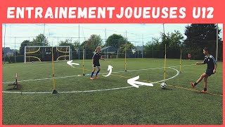 ENTRAINEMENT FOOT FÉMININ⎪Enchainement contrôle passe + finition 🔥