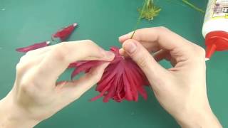 хризантема  из шёлка   проморолик