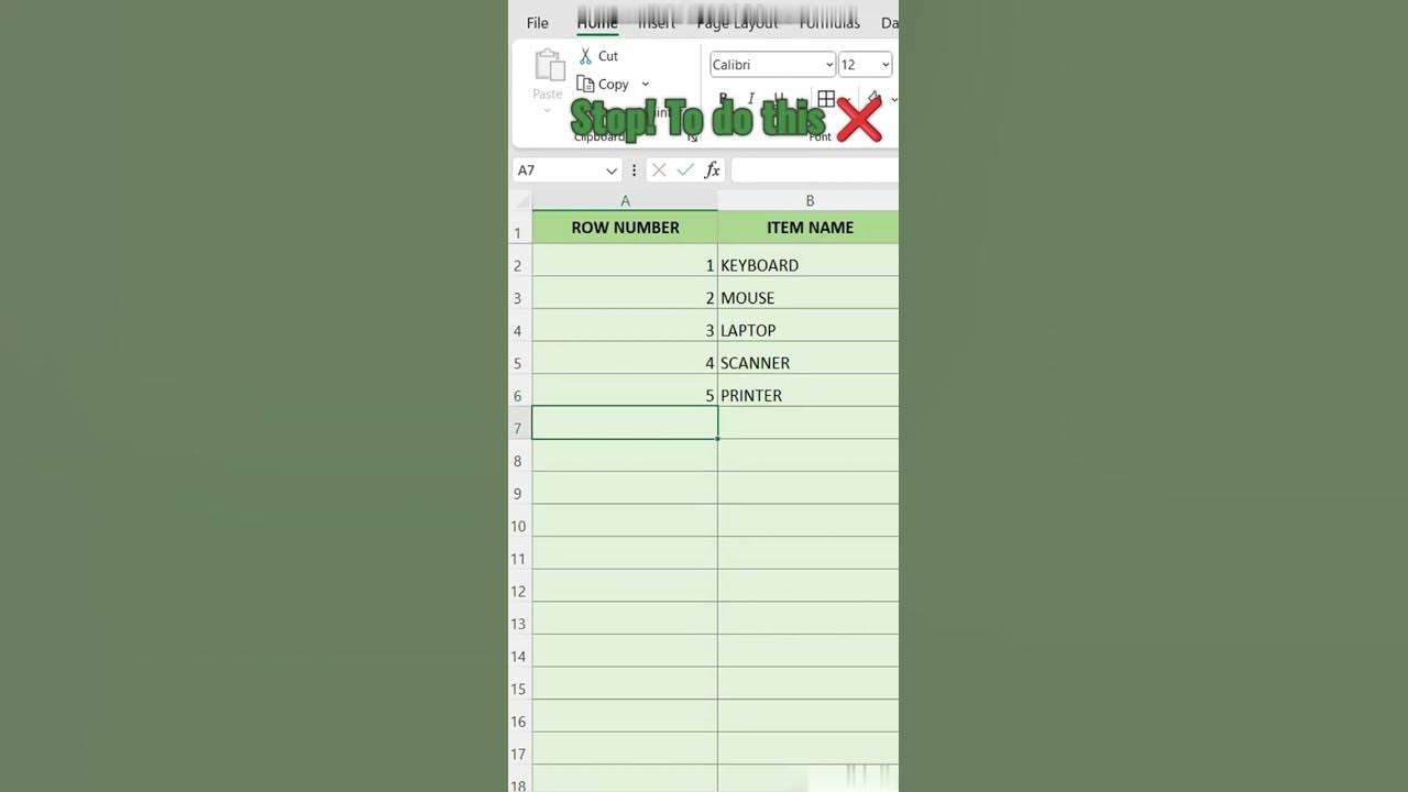 Excel Auto Row Number