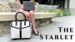 The Starlet Two-Tone Rolling Laptop Bag | Style and Storage in One Chic Carry-On Briefcase Tote