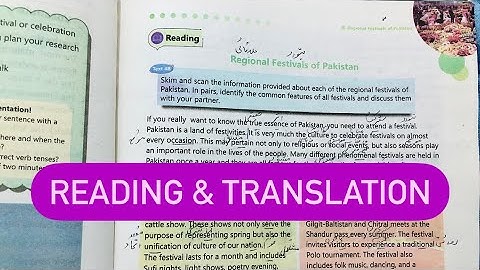 lass 7 English unit 4 B Regional Festivals Of Pakistan | Reading & Translation | new syllabus 2023