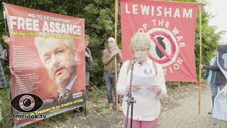 eileen chubb Gavin MacFadyen Awards and Assange Rally Belmarsh Prison 28 Sept 19
