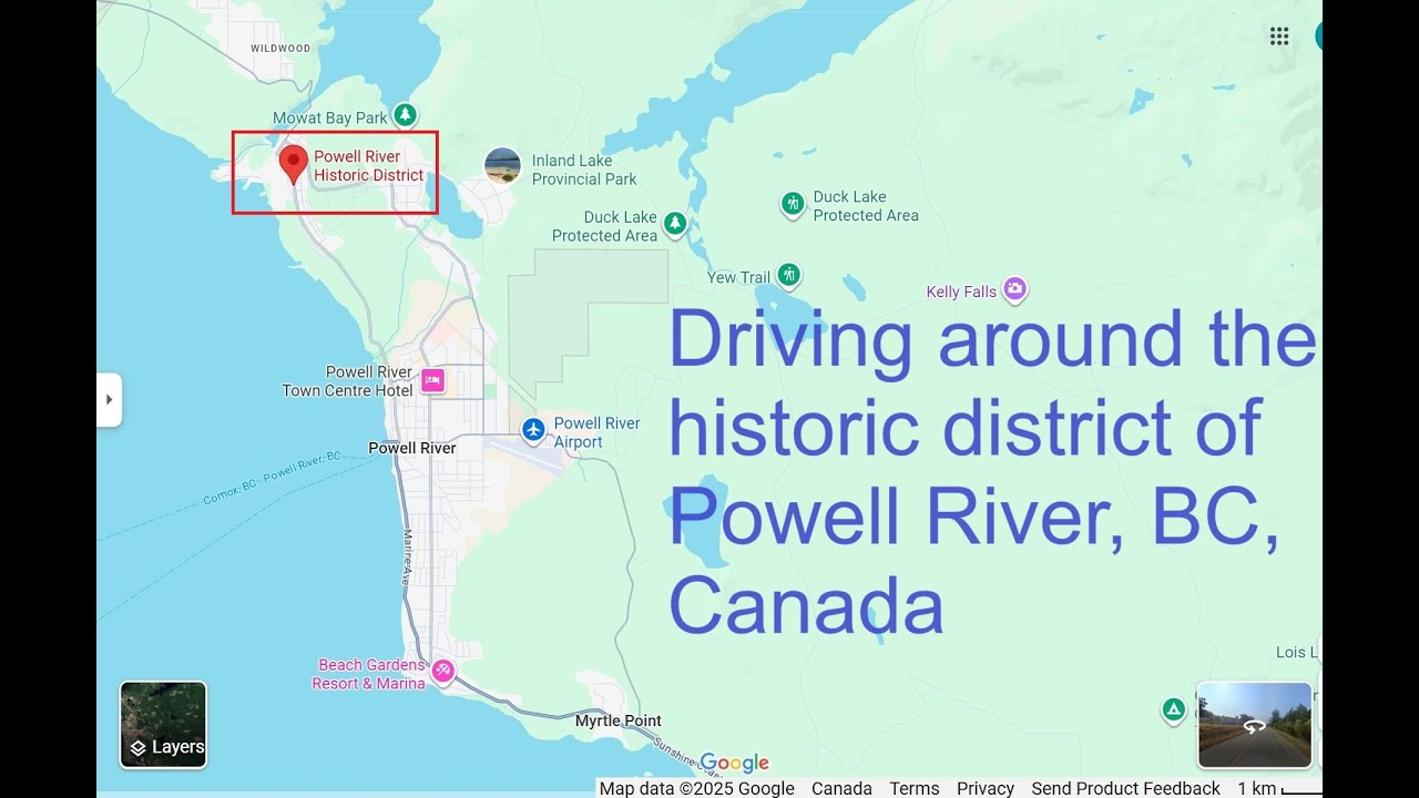 Driving around Powell River, BC Historic District  - ihikebc.com
