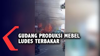 Korsleting Listrik, Gudang Tempat Produksi Mebel Terbakar