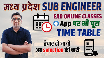 Application has arrived for MP SUB ENGINEER ( 50 DAYS CRASH COURSE ) TIME TABLE BY R.K.RAMAN SIR