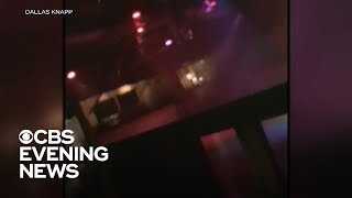 There is dramatic new video from the scene of a mass shooting at
california bar. gunman, former marine, stormed in, deployed smoke
bombs and opened f...