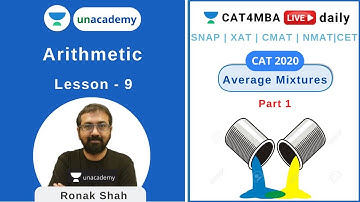 L9 | Average Mixtures Alligations -Part 1 | Arithmetic | Quantitative Ability | CAT4MBA | Ronak Shah