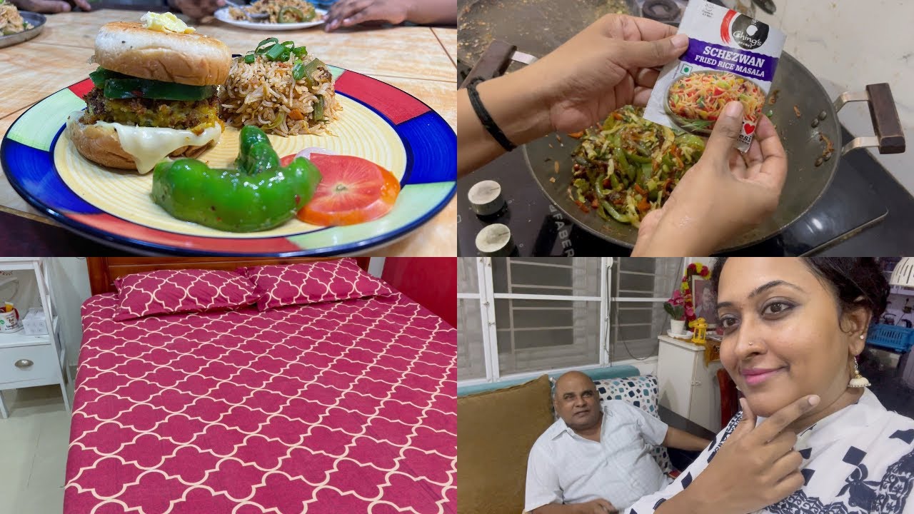 Lunch Idea For Kids Birthday Party / Desi Style Burger & Fried Rice Appa's View On Second Marriage