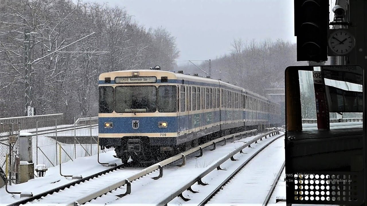 U-Bahn/S-Bahn München Neuperlach Süd (U5 + S7) bei Schneefall (mit Typ A, Typ B, Typ C sowie BR 423)