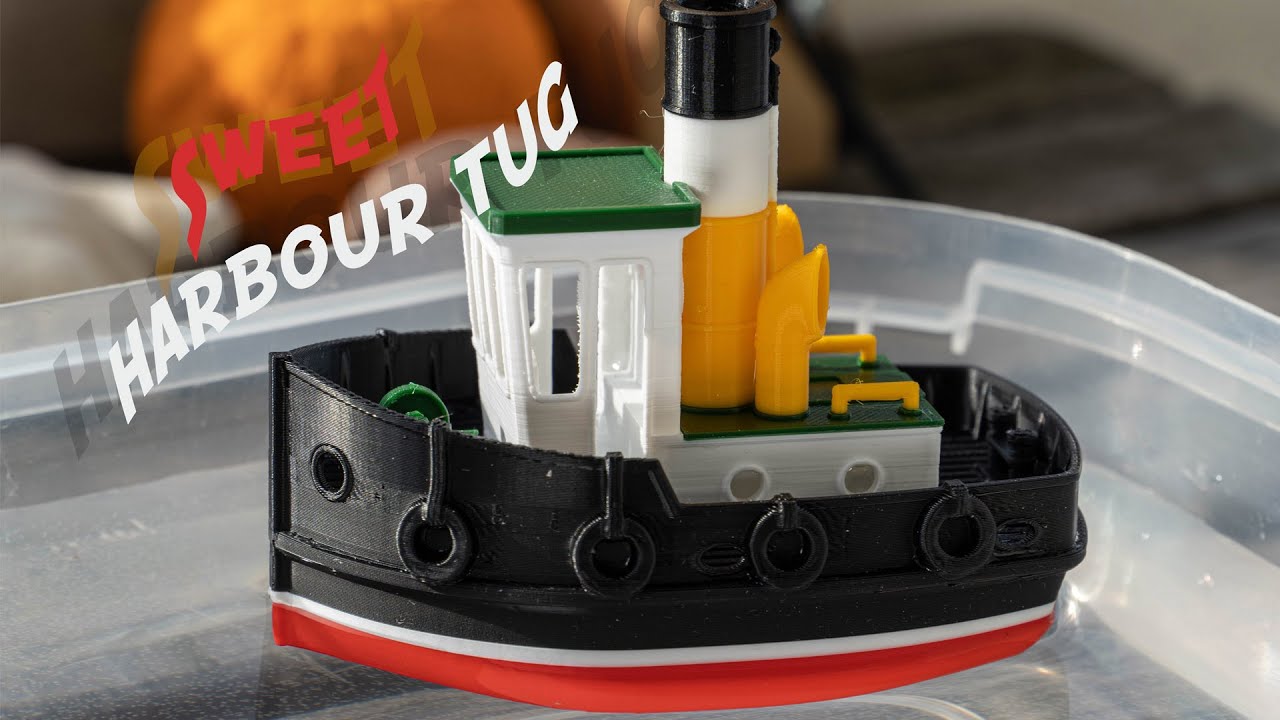 A cute little harbour tug a simple 3D printed bathtub boat YouTube
