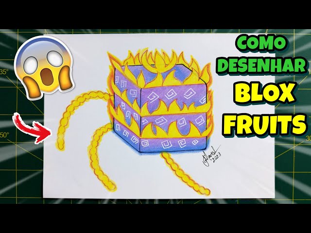 Como desenhar e fazer uma figurinha da fruta ESCURIDÃO Blox fruits ROBLOX  passo a passo 