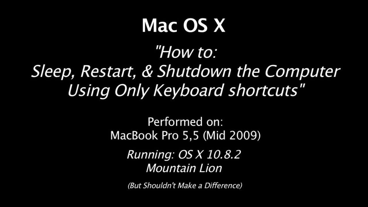 restart mac using keyboard