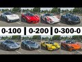 FH4 Acceleration Battle | P1, 918, LaFerrari, Veneno, Vulcan, 720S, Huayra & Ford GT!