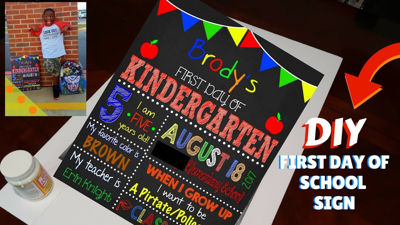 First Day Of Kindergarten Sign Printable Pdf Free