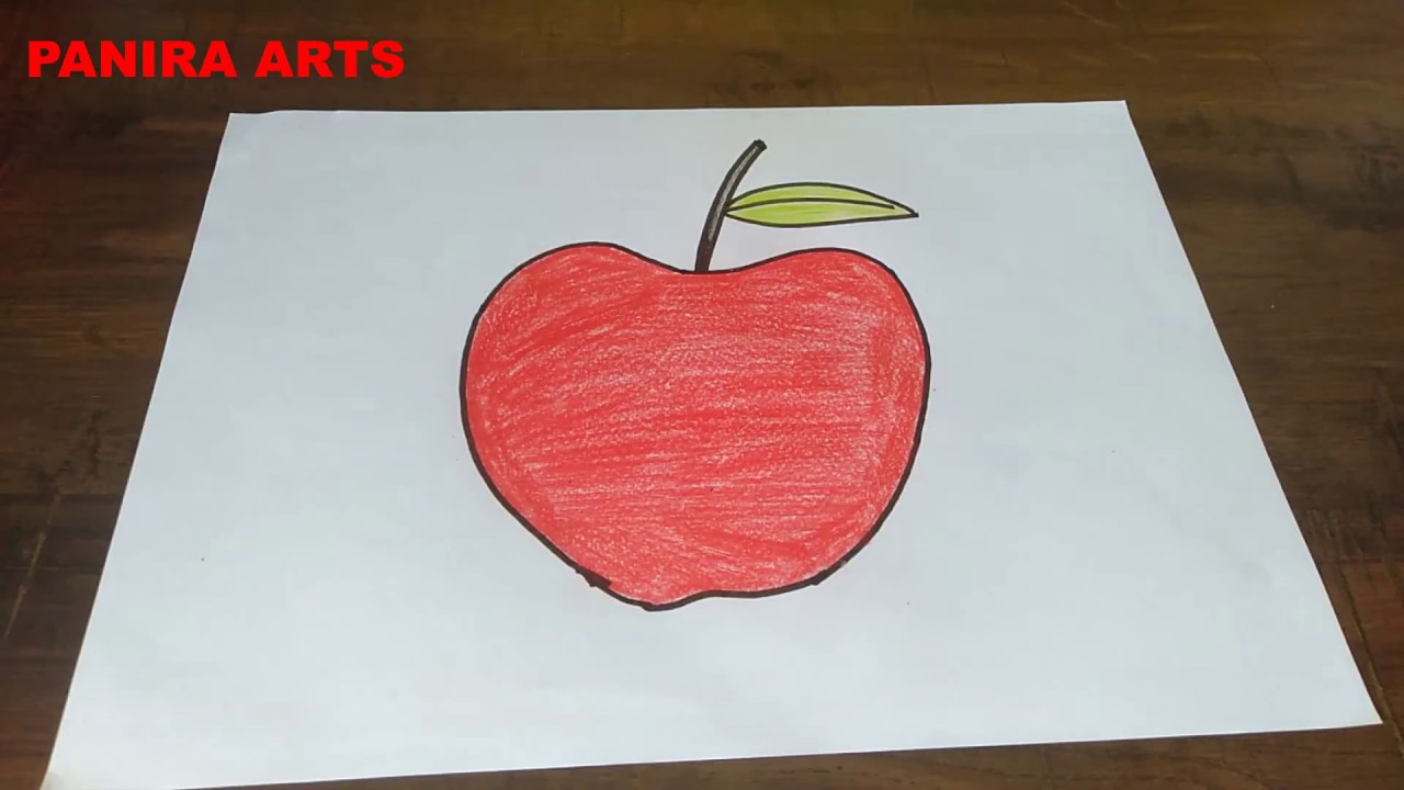 How To Draw Apple Drawing For Kids Fruit Drawing Youtube