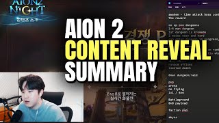 Aion 2 Second Dev Stream Summary - Content Reveal