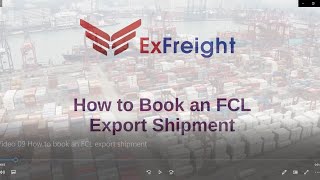 How to book an FCL export shipment
