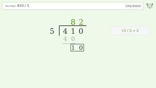 410/5 Long Division — Step-by-Step | Tiger Algebra Solver