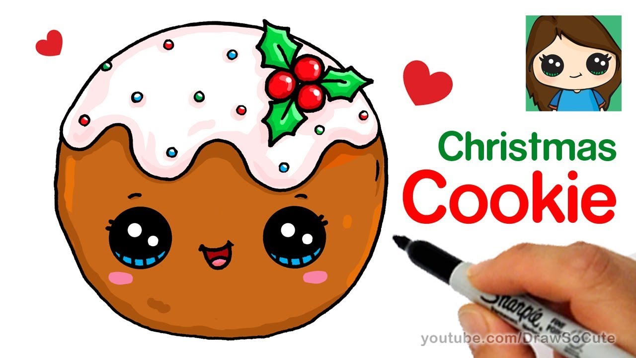 How to Draw a Cookie for Christmas Easy and Cute YouTube