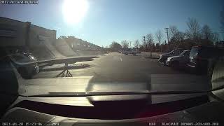 Rear #1 Pickup Truck with Trailer drives wrong way in strip mall.