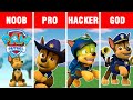 Minecraft battle: NOOB vs PRO vs HACKER vs GOD: BUILDING CHASE PAW PATROL in Minecraft