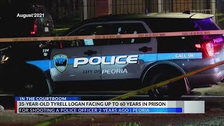 Peoria man faces up to 60 years in prison for shooting a police officer two years ago