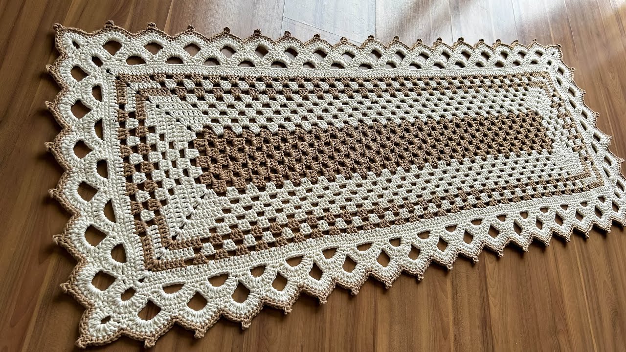 Passadeira retangular para cozinha de crochê passo a passo
