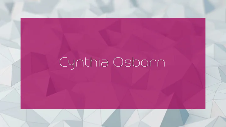 Cynthia Osborn - appearance