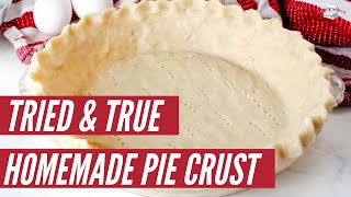 Full Tried and True Homemade Pie Crust Recipe | Grandma's 100 Year Old Pie Crust Recipe | Just A Pinch Guide