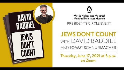 Discussion: “Jews Don’t Count” with David Baddiel and Tommy Schnurmacher