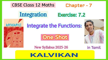 Cbse Class 12 Maths Chapter 7 Integration Exercise 7.2 Integrate the Functions One Shot in Tamil