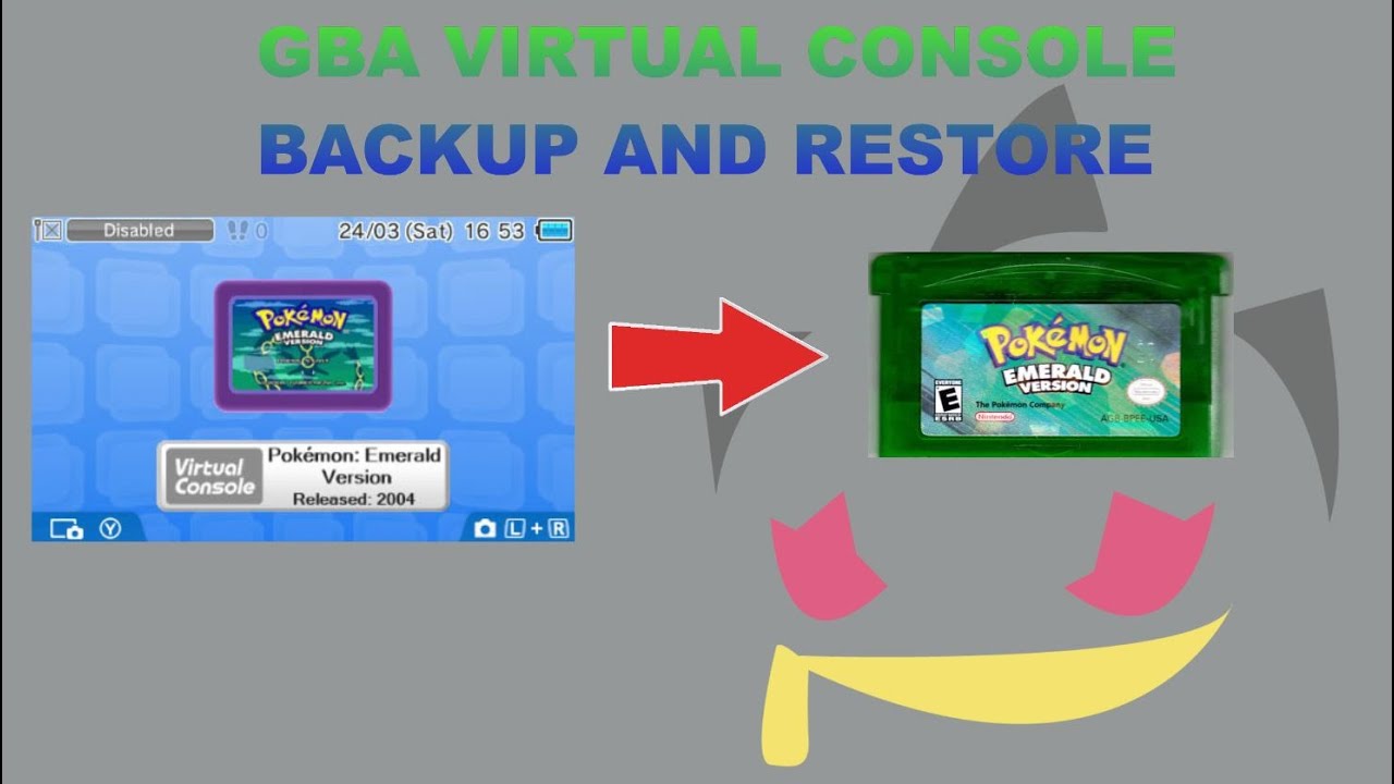 Gba Save Backup And Restore Part 2 Virtual Console Save Backup And Restoring To Cartridge Youtube