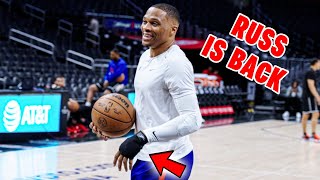 Russell Westbrook returns with* Protective UFC HAND BRACE* to workouts