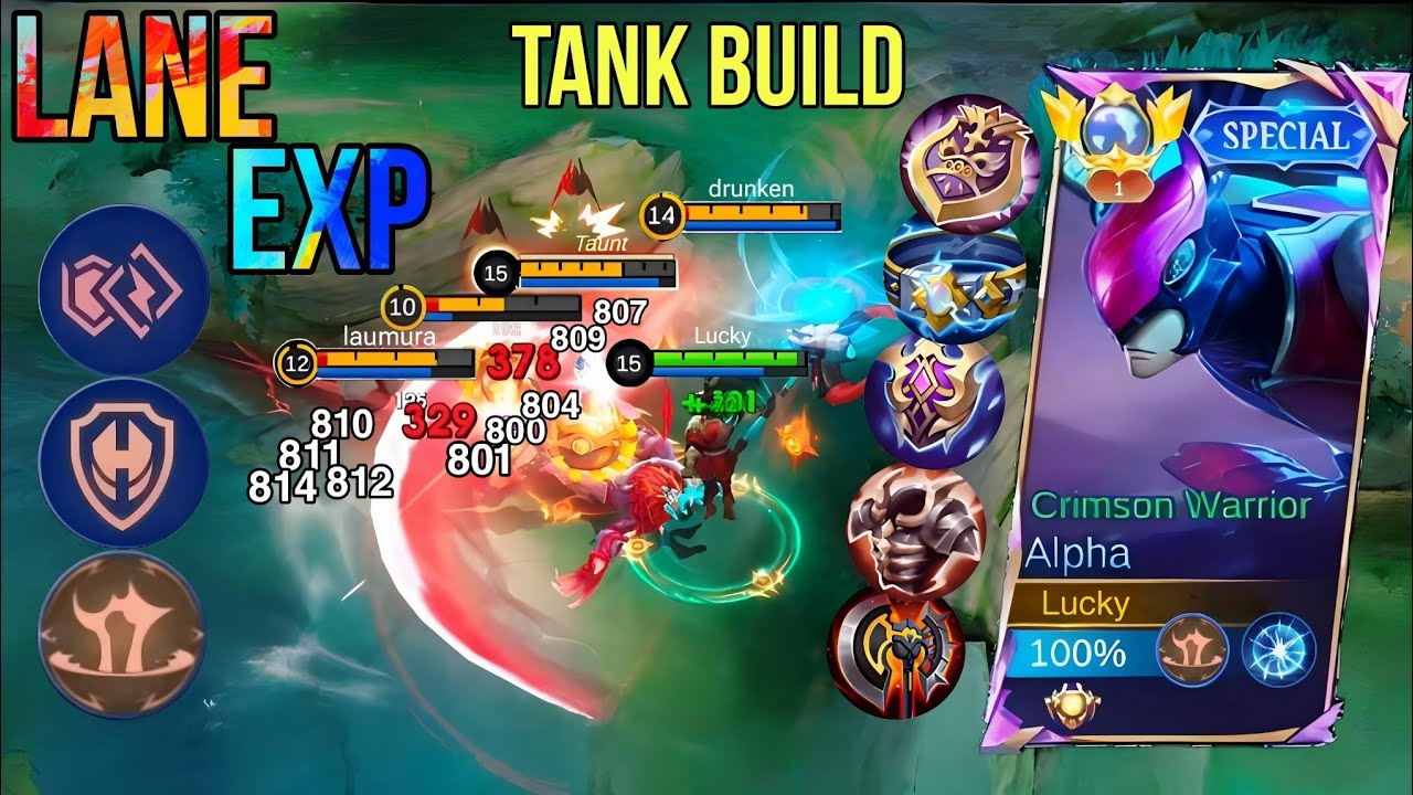 ALPHA BEST GUIDE TO TANK BUILD AND EMBLEM | ALPHA EXP LANE BEST BUILD ...