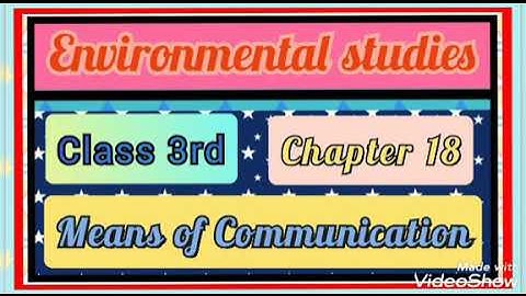 EVS I Class 3rd I Chapter 18.2 I Means of Communication I