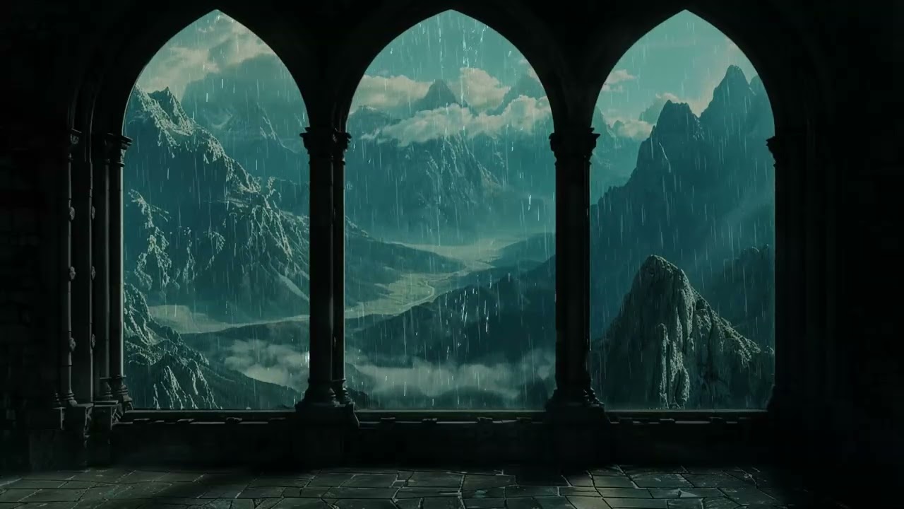 Regen am Schlossfenster bei Nacht – Tiefe Entspannung, Einschlafen und ruhige Gedanken