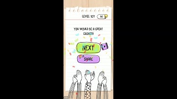 HOW TO BEAT BRAIN TEST TRICKY PUZZLE LEVELS 107 and 108