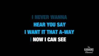 I Want It That Way in the Style of